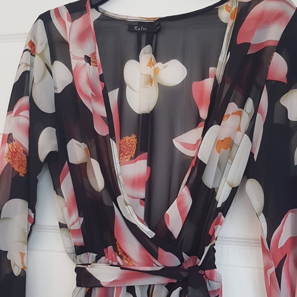 Black Floral Maxi Dress - Picture 3 of 11